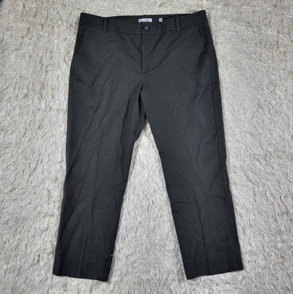 Vince Womens 16 Olive Green Stretch Dressy Business High Rise Cigarette Pants